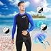 COPOZZ Diving Skin, Men Women Youth Thin Wetsuit Rash Guard- Full Body UV Protection - for Diving Snorkeling Surfing Spearfishing Sport Skin (Black/Navy-Blue, Large for Men)