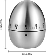 RosewineC Kitchen Timer Manual Egg Shape 60 Minute Mechanical No Battery view 2
