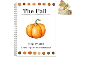 JEJIAKELL Watercolor Workbooks Coloring Book Easy Nature Scenes Beginner Friendly Watercolor Painting Set Art Crafts Painting Kit for Creative Exploration Gift for Adults Teens (The Fall, Without Palette)
