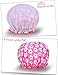 Mesehome Adult Extra Large Shower Cap For Long Hair(2 Pack)-Socialite Stylish Design Mold Resistant Cap For Men Women & Children-Waterproof Bathing Accessories (Red plum+Wine red spot)