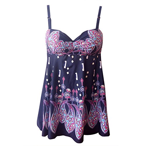 Helisopus Women Floral Tankini Tummy Control Swimwear Tank Top Retro Printed Swimsuit with Boy Shorts 2 Piece Bikini Helisopus Women Floral Tankini Tummy Control Swimwear Tank Top Retro Printed Swimsuit with Boy Shorts 2 Piece Bikini