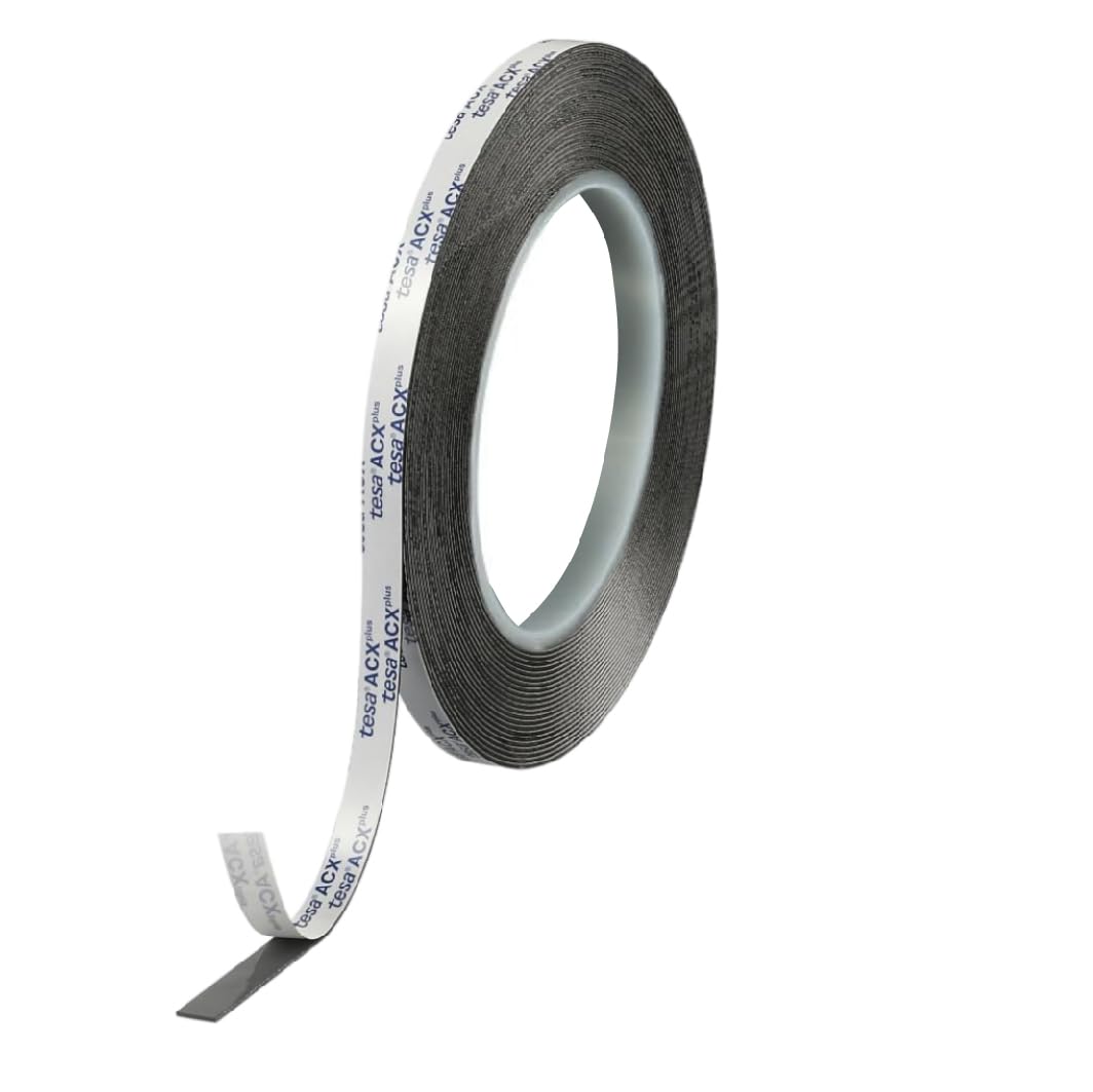 Tesa ACXplus 7063 - Black Acrylic Foam Double-Sided Tape, High Bonding Strength, Resistant to Temperatures, High Adhesiveness, for Difficult Materials and Metals (9 mm x 3,2 m)
