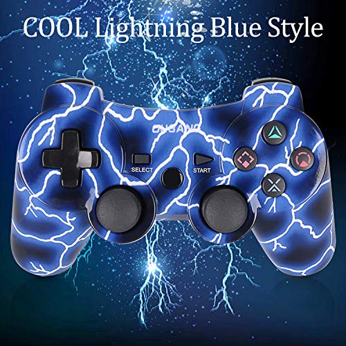 PS3 Controller Wireless - OUBANG Best PS3 Remote Sixaxis Control Gamepad for Playstation 3 (Spark Blue)