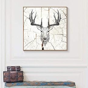 Floating Framed for Living Room Bedroom Wooden Background Animal for