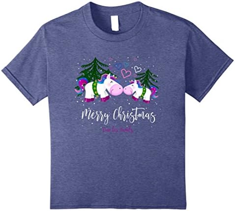 Kids Merry Christmas Unicorn Sjirt 8 Heather Blue