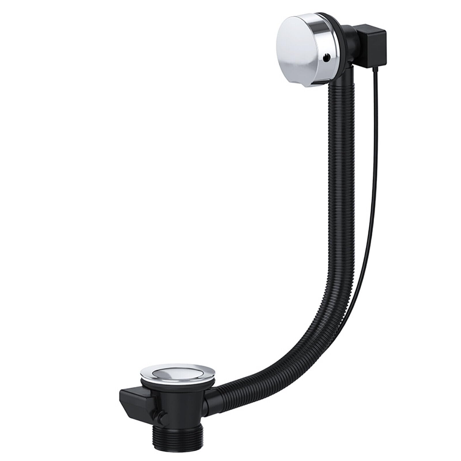 SPARES2GO Bath Waste Combination Twist Plug 40mm 1.5" Overflow Pop Up Trap (Chrome Silver)