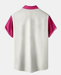 Gwnnb Bowling Shirts for Men Flamingo Graphic Print