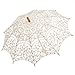Remedios(19 colors) Wedding Embroidery Cotton Lace Sun Parasol Umbrella Ivory