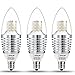 LOHAS LED Candelabra Bulbs, 60-70Watt Light Bulbs Equivalent, 680Lm LED lights, Crystal Daylight 5000K LED Chandelier Bulbs, E12 Candelabra Base, Non-Dimmable LED Lamp, for Home Lighting(3 Pack)