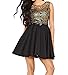 made2envy Mesh See Through Gold Embroidered Skater Sleevel (M, Black) 7820MD