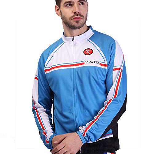 Men's Cycling Jersey Long Sleeve Bicycle Cloth Bike Shirt Cycle Clothing Blue