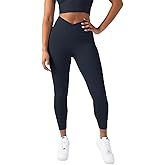YITTY Active Women's Ultraluxe Crossover High-Waist Legging, Athleisure, 4-Way-Stretch, Deep Navy, XXL/1X, 7/8 Length