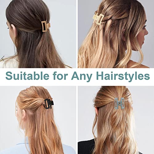 12 PCS Hair Claw Clips，Mini Hair Clips for Women Girls，Mini square hair claw clips, Rectangle Hair Jaw Clips, Non-slip Banana Clips Barrettes for Thin/ Medium Hair