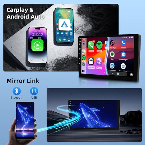 【8 Core 6+128G】 Hodozzy Carplay Car Radio for Citroen C4 2004-2009, 9 Inch Touch Screen Android Car Radio with Android Auto/WiFi/GPS/RDS/FM/Bluetooth/USB/DSP