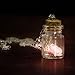 Long Sweater Chain Pendant Necklace Cuekondy Glow in the Dark Flower Glass Tiny Wishing Bottle Beach Necklace for Women Teen Girls (Pink)