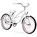 Firmstrong Urban Girl Single Speed Beach Cruiser Bicycle, 20-Inch, White w/ Pink Rims