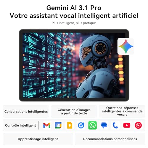 TABWEE Android 16 Tablette 11 Pouces - 24Go RAM+128Go (2To TF), Octa-Core, 90Hz Écran, 8000mAh, 13MP+8MP, Widevine L1, Gemini AI 3.1 Pro, Charge Inversée, GPS, Tablette Tactile (Garantie de 4 Ans)