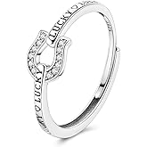 Parmuz 925 Sterling Silver Adjustable Ring for Woman Stackable Open Lucky Ring Eternity Bands Dainty CZ Statement Engagement