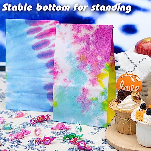 TOXOY 58PCS Tie Dye Gift Bags, Tie Dye Party Favor Bags Camouflage Treat Bags Colorful Goody Bags for Tie Dye Party Kids Birthday Party