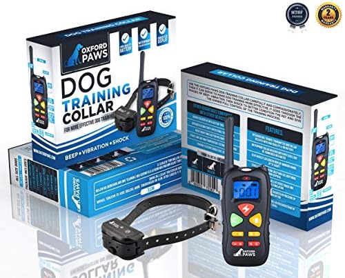 OXFORD PAWS Dog Shock Collar with Remote, [Includes Free eBOOK] 100% Waterproof Dog Training Collar with 3 Adjustable Modes, 1500 ft Range, Perfect for Large to Small Dogs.