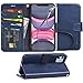 Arae Case for iPhone 11 PU Leather Wallet Case Cover [Stand Feature] with Wrist Strap and [4-Slots] ID&Credit Cards Pocket for iPhone 11 6.1 inch 2019 Released (Blue)