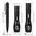 Eligara Tactical Pen, EDC Tactical Flashlight Pen Set, Black Ink Ballpoint Pen Glass Breaker + 5 Modes 800LM Flash Light (Battery Not Included) (Tactical Pen + Flashlight)