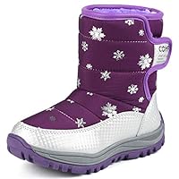 Beautoday Boys Girls Outdoor Waterproof Cold Weather Winter Snow Hiking Ankle High Boots（Little Kid/Big Kid (12 M US Little Kid, Purple)