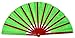 Medifier Chinese Kung Fu Tai Chi Fan Arts Dance/Practice Performance Bamboo Folding Fan Peony Flower Pattern (Green)