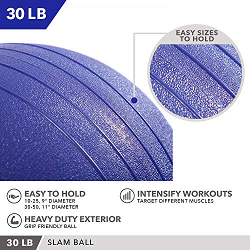 Weighted-Slam-Ball-by-Day-1-Fitness--9-Weight-and-3-Color-OPTIONS-No-Bounce-Medicine-Ball-Gym-Equipment-Accessories-for-High-Intensity-Exercise-Functional-Strength-Training-Cardio-Crossfit
