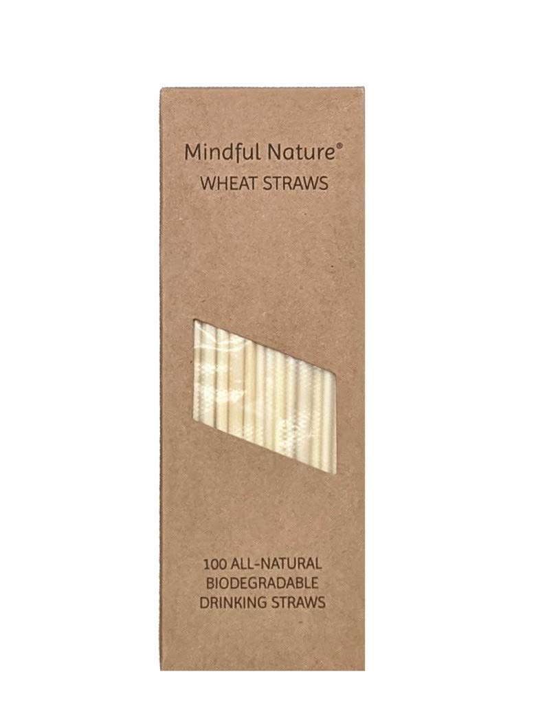 Mindful Nature® Wheat Straws - 100 All-Natural Drinking Straws - Single use, Disposable, Biodegradable, and Compostable - Image 2