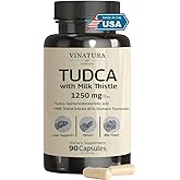 VINATURA TUDCA Milk Thistle 1250mg - Tudca Supplement, Tudca Bile Salts, Liver Support, Gallbladder Supplements, Bile Salts Supplement - 90 Capsules