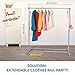Tatkraft Party Telescopic Clothes Rail Extendable Rack Chrome Plated Steel 37-59