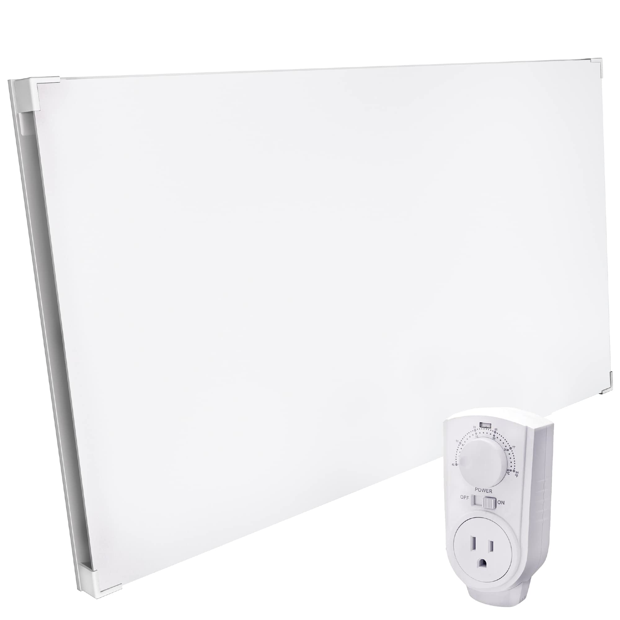 EconoHome Wall Mounted Electric Heater - 400W Convection Panel Heater With Thermostat For Rooms Up To 120 Sq Ft