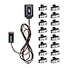 16x 12V 2-LED Amber Emergency Warning Hazard Strobe Light Bar Kit w/Clips Compatible with Truck Vehicle Car