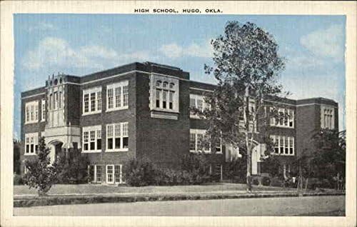 High School Hugo Oklahoma Ok Original Vintage Postcard At