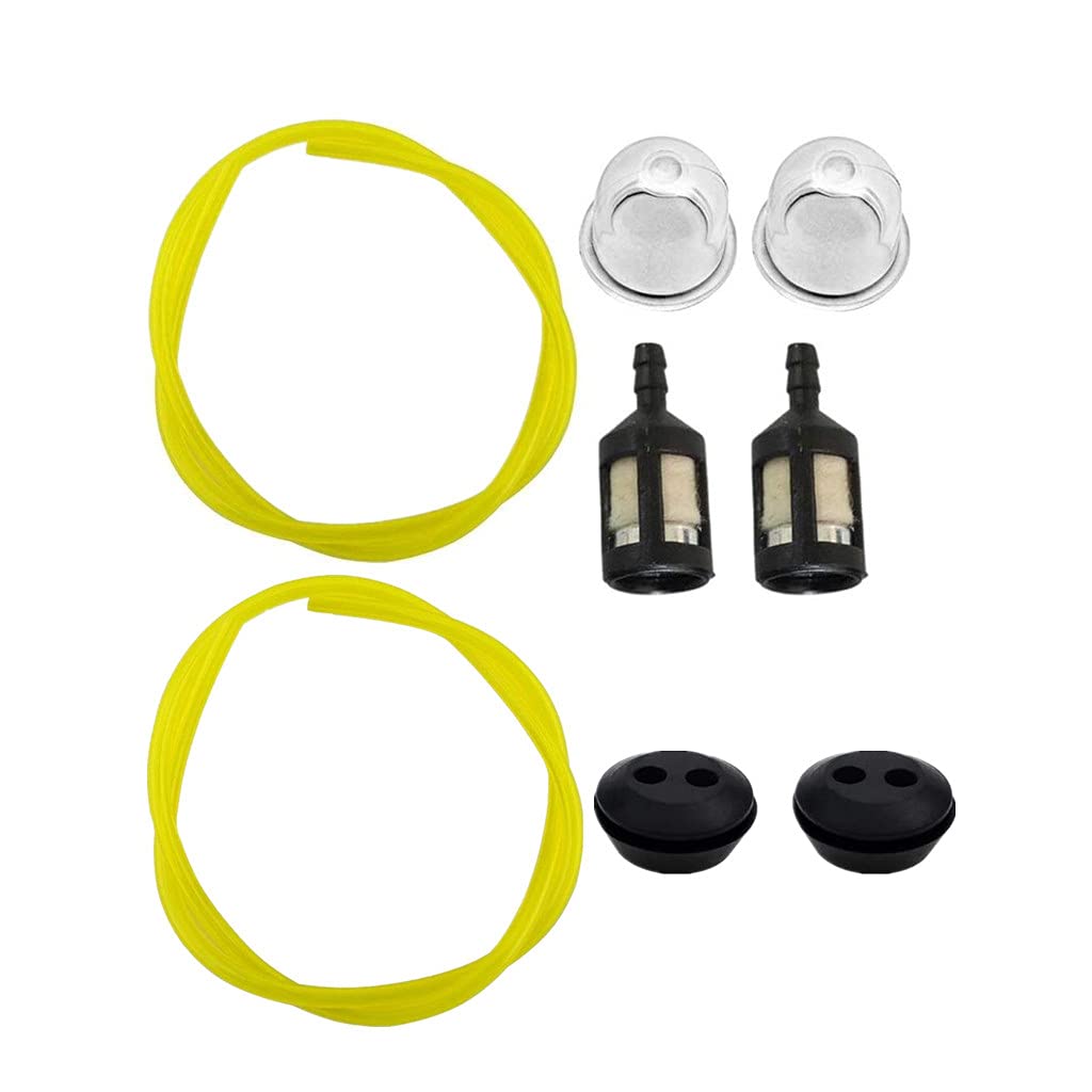 ZUHK Strimmer Fuel Hose Pipe Petrol Fuel Filter Brushcutter Replacement Parts with Air Fuel Filter Primer Bulb fit for Chainsaw Lawn Mower Hedge Trimmer