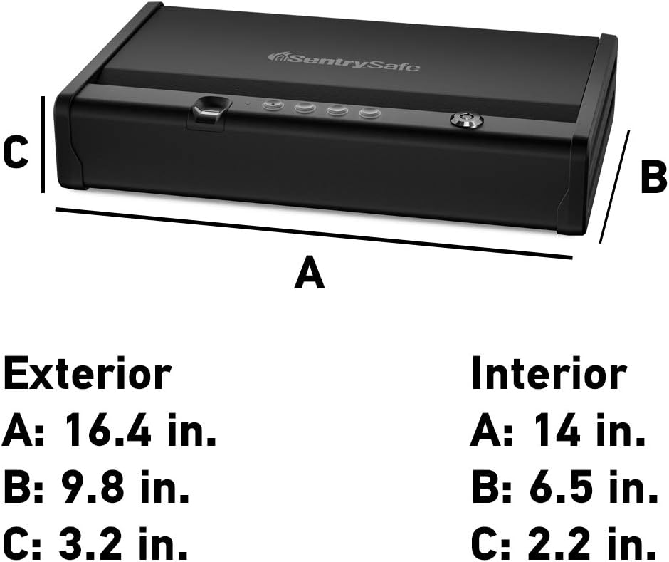 SentrySafe QAP2BEL Gun Safe with Biometric Lock, 2 Capacity & Interior Light: Home Improvement