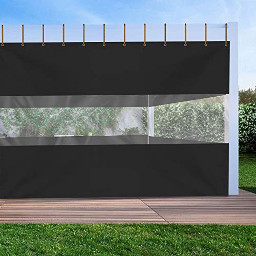 Outdoor Vinyl Curtain with Clear Tarp Panel 18 Oz Pack of 01 Weather