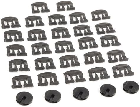 1979-1993 Ford Mustang Coupe Front &amp; Rear Windshield Moulding Clips; 32pc. Replacement Hardware