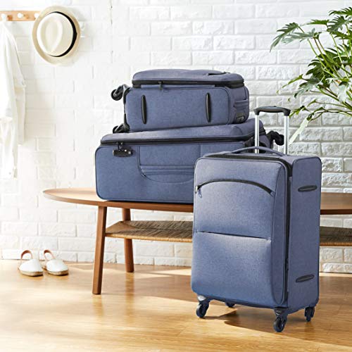 Amazon Basics Urban Softside Spinner Luggage, 3Piece Set, Blue Pricepulse