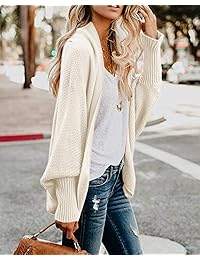 Imily Bela - Kimono para mujer con cable de bateo de punto