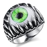 Elove Jewelry Stainless Steel Dragon Claw Evil Eye Men's Ring