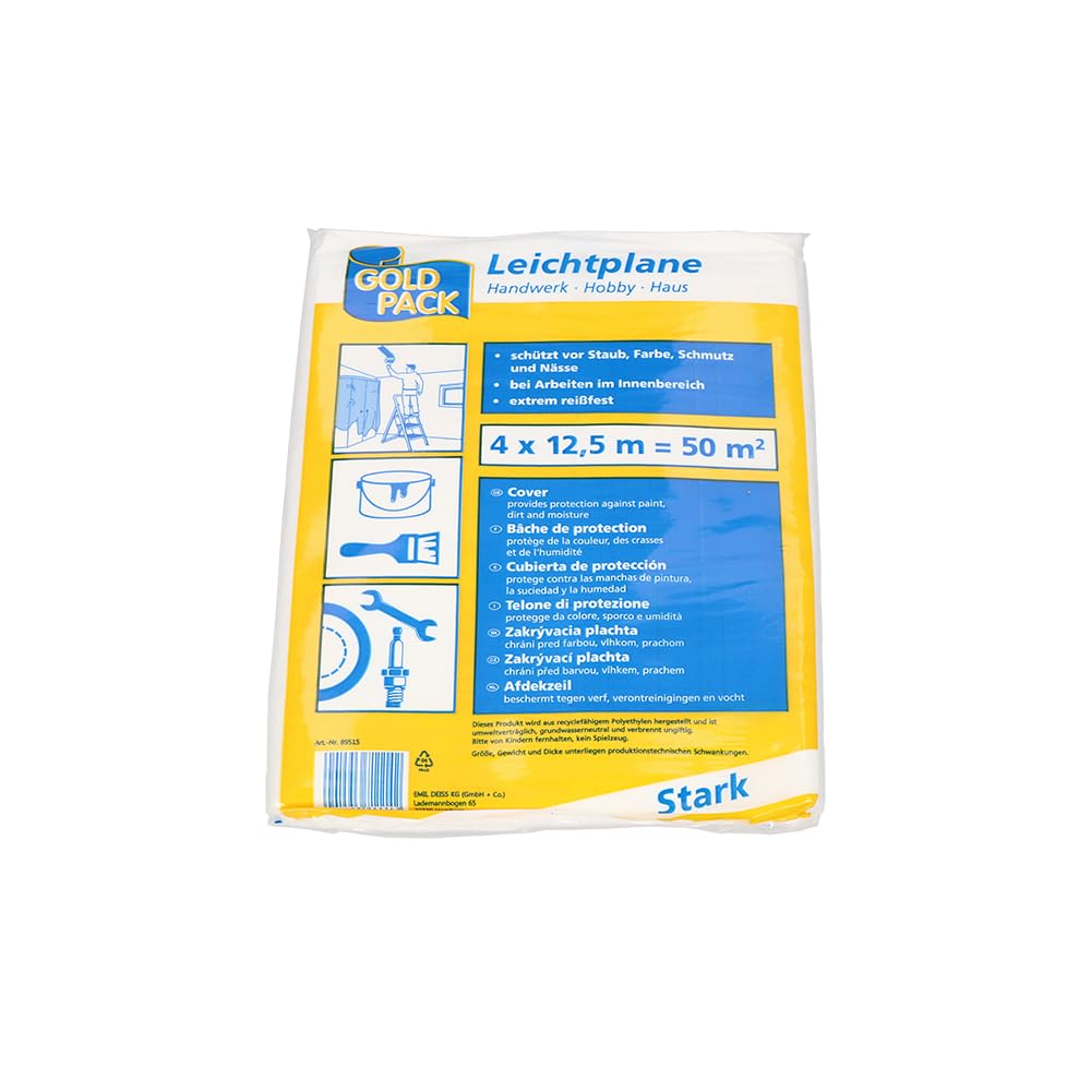 GOLDPACK Light Tarpaulin HDPE 4 x 12.5 m Transparent, Leichtplane-4x12,5 m