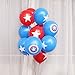 Astra Gourmet 24-Pack Red Blue Captain America Theme Balloons Superhero Balloons for Kids Birthday Party Favor Supplies Decorations - Large 12