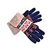 YAN & LEI Women's Cute Hearts and Trees Knitted Winter Gloves with Roll Up Cuffs