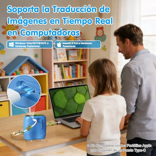 Cheffery 2 in 1 Microscope for Children and Telescope, Children's Digital Microscope with 32GB Memory Card, 1000X Portable Children's Microscope with 2" IPS Screen and 8 LEDs, for Ages 3+