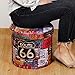 B FSOBEIIALEO Folding Storage Ottoman Round, Faux Leather Footrest Stool Seat, Storage Organizer Toy Chest 15