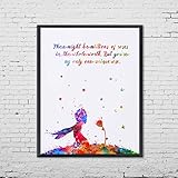 The Little Prince Rose Quotes Poster Rose Wall Art Art Print Watercolor Nursery Gift for Home No Frame Z064