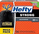 Hefty Strong Large Trash Bags (Multipurpose, Unscented, Drawstring, 30 Gallon, 56 Count)
