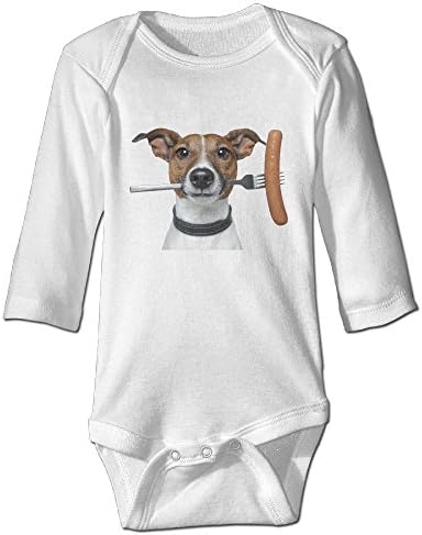 Duola Jack Russell Terrier Long Sleeve Romper Outfits For 6-24 Months Newborn Baby 12 Months White
